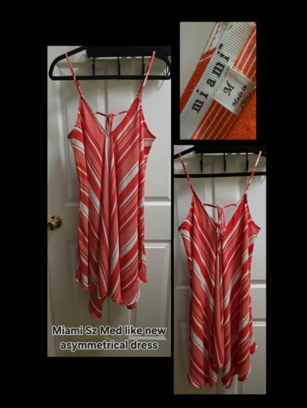 Miami Striped Asymmetrical Dress Sz Med